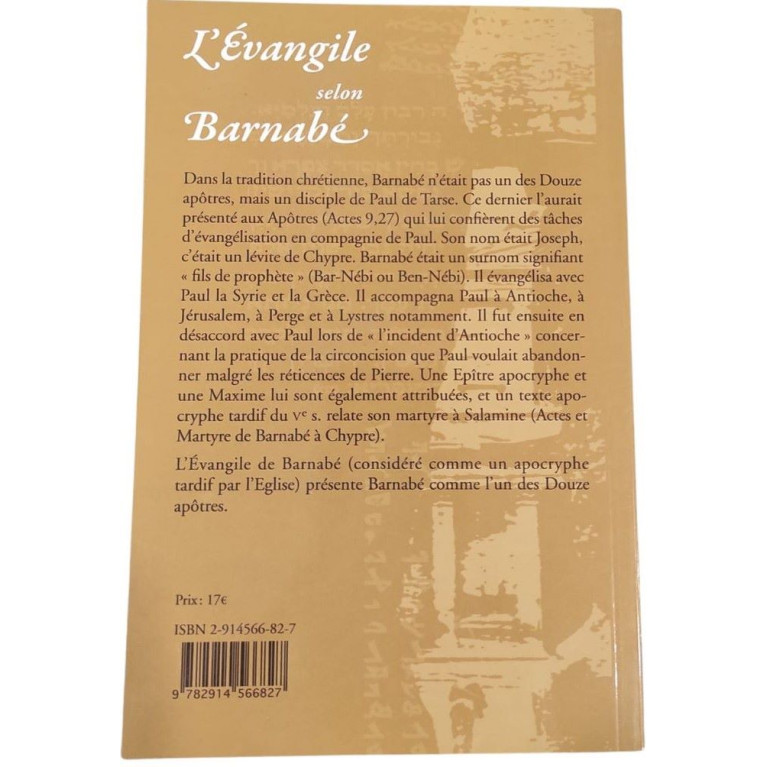 L'évangile selon Barnabé - Edition la Ruche