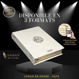 Le Noble Coran de Luxe en Arabe Hafs - Récitation Maher Maaqli en QR Code - Blanc - 3 Formats - Editions Sanadi