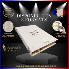 Le Saint Coran de Luxe Langue : Français et Arabe Hafs - QR Code Inclus - Blanc - 3 Formats - Editions Sanadi