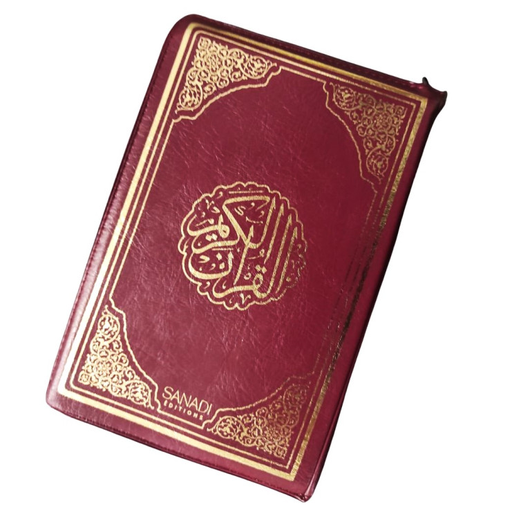 Le Noble Coran  Zippé en Arabe Hafs - Récitation Maher Maaqli en QR Code - Bordeaux - 2 Format - Editions Sanadi