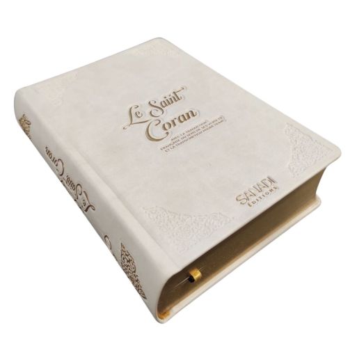 Le Saint Coran de Luxe - Langue : Français, Arabe et Phonétique - QR Code - Blanc - 13,50 x 20 cm - Editions Sanadi