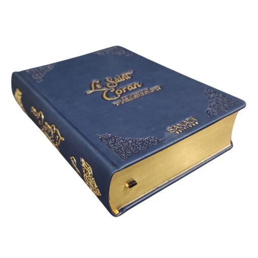 Le Saint Coran de Luxe - Langue : Français, Arabe et Phonétique - QR Code - Bleu Nuit - 13,50 x 20 cm - Editions Sanadi