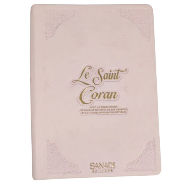 Le Saint Coran de Luxe - Langue : Français, Arabe et Phonétique - QR Code - Rose Pâle - 13,50 x 20 cm - Editions Sanadi