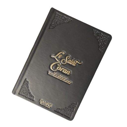 Le Saint Coran de Luxe - Langue : Français, Arabe et Phonétique - QR Code - Noir - 13,50 x 20 cm - Editions Sanadi