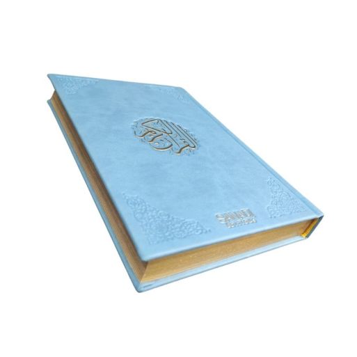 Le Saint Coran de Luxe Langue : Français et Arabe Hafs - QR Code Inclus - Bleu Ciel - 3 Formats - Editions Sanadi