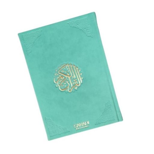 Le Saint Coran de Luxe Langue : Français et Arabe Hafs - QR Code Inclus - Turquoise - 3 Formats - Editions Sanadi