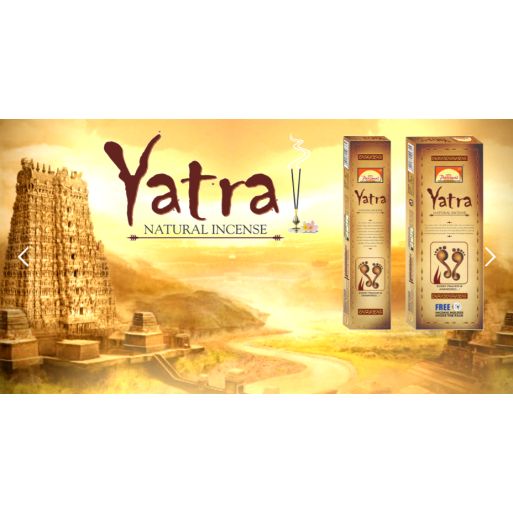 Encens Naturel Yatra, 15 Bâtonnets Artisanaux de Parimal Madir, Fabriqués en Inde