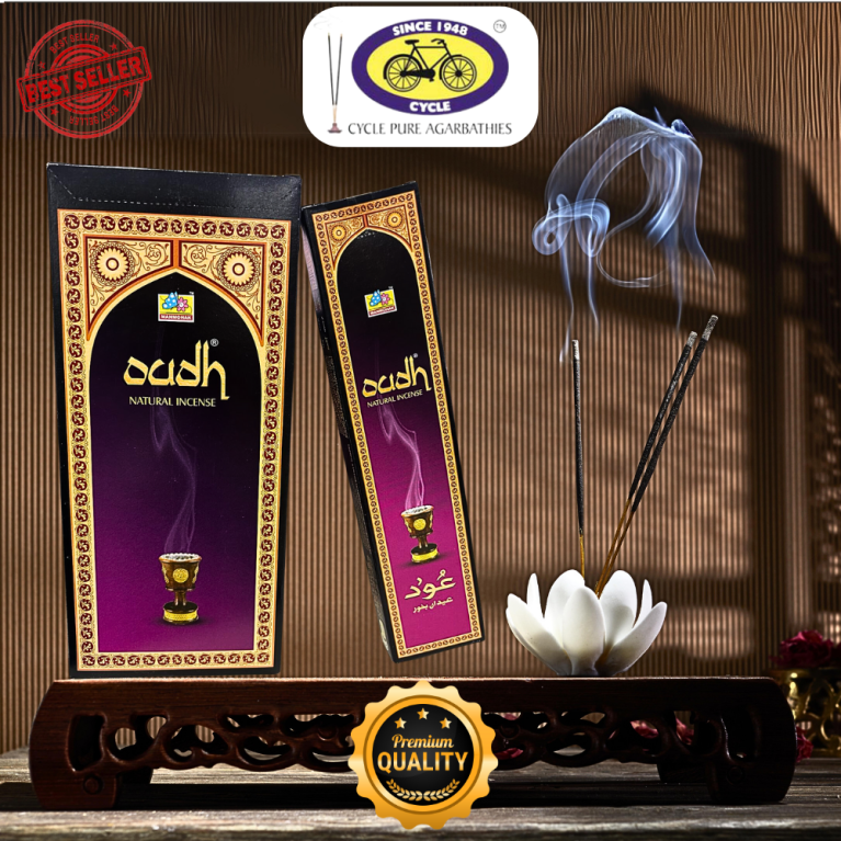 15 Bâtonnets d'Encens Oudh Naturel d'Inde, Artisanat Fait Main, Collection Cycle Band