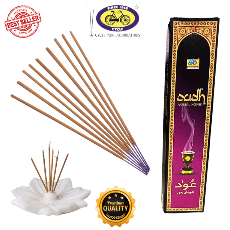 15 Bâtonnets d'Encens Oudh Naturel d'Inde, Artisanat Fait Main, Collection Cycle Band