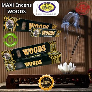 9 MAXI Encens Woods "40 cm" Faits à la Main - Découvrez les Arômes Envoûtants des Huiles et Résines Naturelles d'Inde - Cycle Br