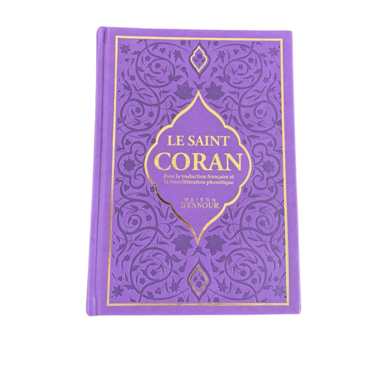 Le Saint Coran Violet - Arabe Français Phonétique Grand Format 18 x 25 cm - Maison d'Ennour