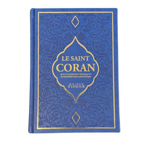 Le Saint Coran Bleu - Arabe Français Phonétique Grand Format 18 x 25 cm - Maison d'Ennour