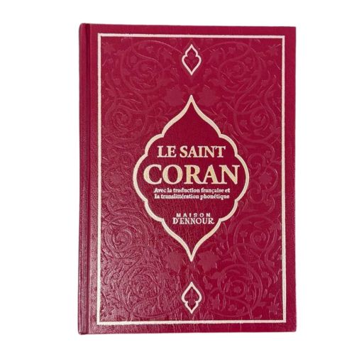 Le Saint Coran Bordeaux - Arabe Français Phonétique Grand Format 18 x 25 cm - Maison d'Ennour