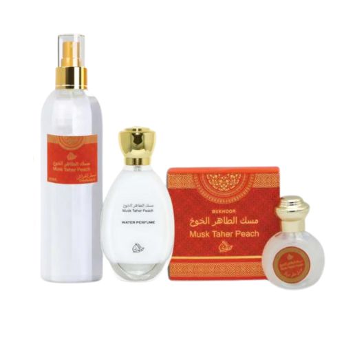 Musk Taher Peach - Coffret - Parfums Spray 250ml - Eau De Parfum 35ml - Bakhoor 40g - Oil 15ml - My Parfume