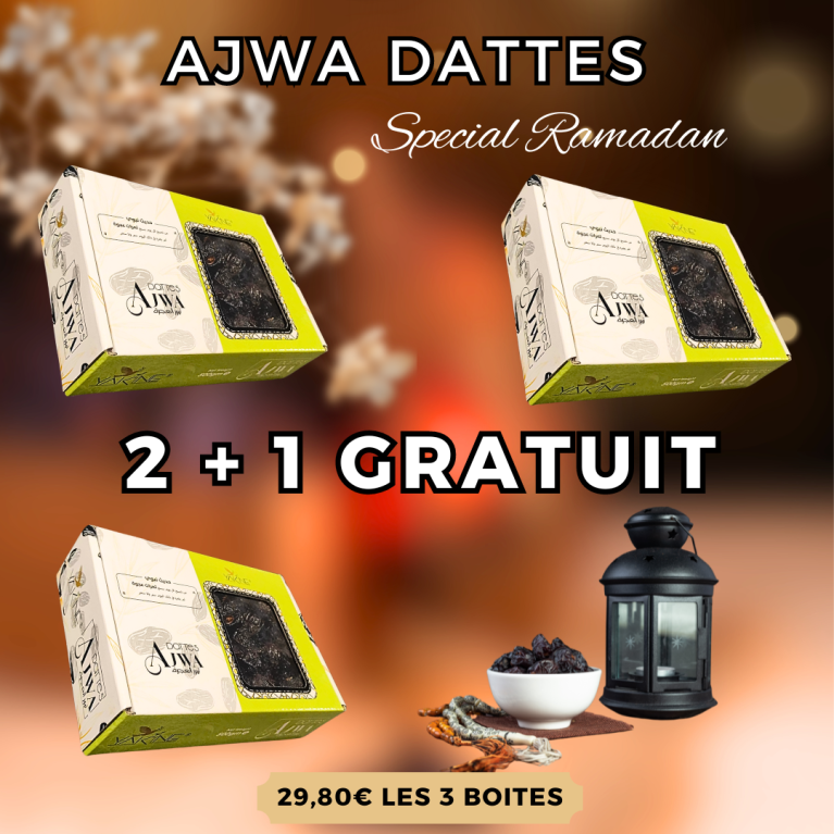 Dattes Ajwa de Médine 500g - Dattes Sunnah d'Origine Arabie Saoudite - Yakine