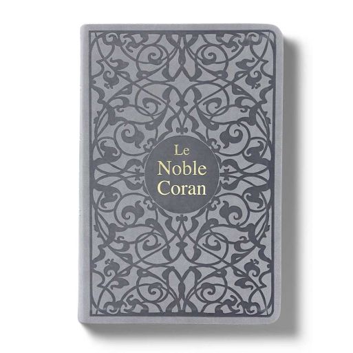 Le Noble Coran Cuir Gris - Traduction - Français /Arabe - FORMAT MOYEN 14.50 x 21.50 cm - Edition Tawhid