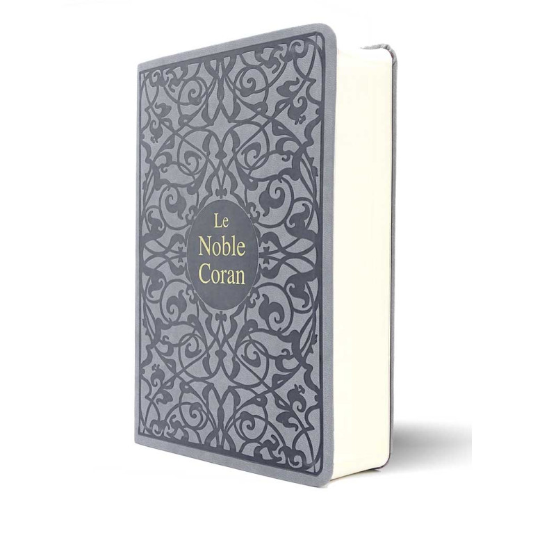 Le Noble Coran Cuir Gris - Traduction - Français /Arabe - FORMAT MOYEN 14.50 x 21.50 cm - Edition Tawhid