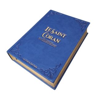 Le Saint Coran Bleut Nuit - Langue : Français, Arabe et Phonétique - 13,50 x 20 cm - Editions Dar El Fikr