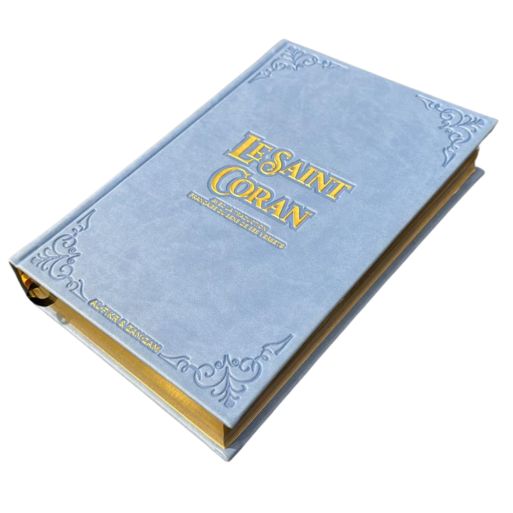 Le Saint Coran Bleu Ciel - Moyen 14 x 20 cm - Langue : Français et Arabe Hafs - Editions Dar El Fikr