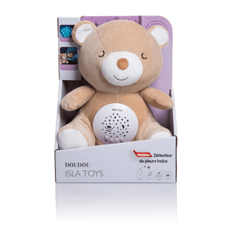 Nounours Détecteur de Pleurs : Ourson Veilleuse Coranique - Peluche de Qualité et Très Doux - Doudou Isla Toys