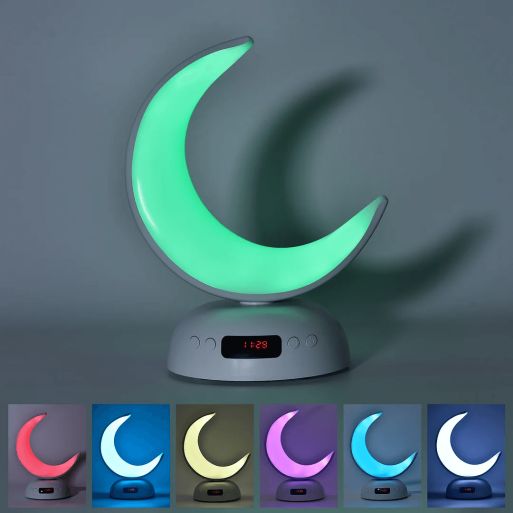 Veilleuse Coranique Lunaire - Design Croissant de Lune Lumineux - Haut-parleur Coran MP3 - Bluetooth - SQ-902 - Equantu