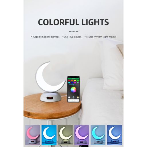 Veilleuse Coranique Lunaire - Design Croissant de Lune Lumineux - Haut-parleur Coran MP3 - Bluetooth - SQ-902 - Equantu