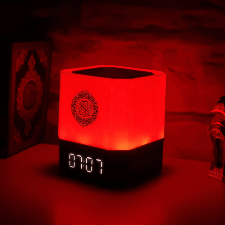 Veilleuse Coranique MP3 - Lampe de Table de Bureau avec Haut-Parleur Bluetooth et Télécommande - QB-303 - Equantu