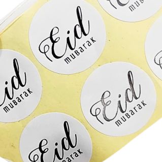 Stickers Eid Mubarak - Noir et Blanc Eid Mubarak x10 - Décoration Eid Mubarak : Shera