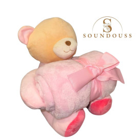 Nounours avec Plaid Rose Sans les Yeux - Soundouss