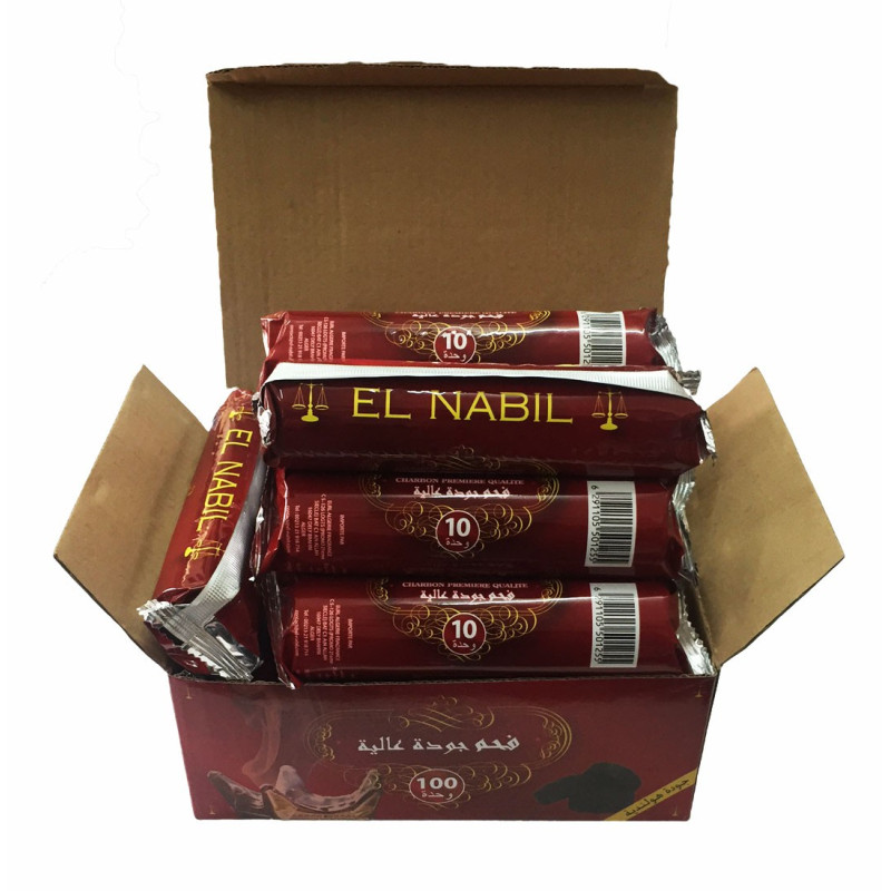1 Boite de 100 Charbons pour Bruleur - Qualité Premium - El Nabil 1 Boite de 100 Charbons pour Bruleur - Qualité Premium - El Nabil