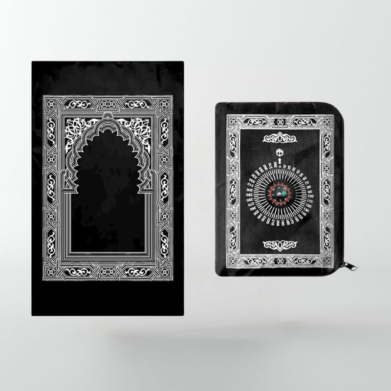 JNG Tapis de prière cloche de prière boussole musulman Islam tapis 60 x