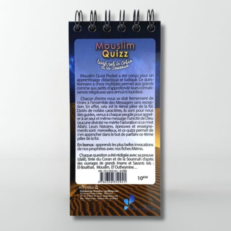 Mouslim Quizz Pocket : 101 Questions Réponses sur les Prophètes - Edition Orientica Mouslim Quizz Pocket : 101 Questions Réponses sur les Prophètes - Edition Orientica