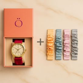 Bracelet montre pour femme avec ruban - 5 couleurs de bracelet.