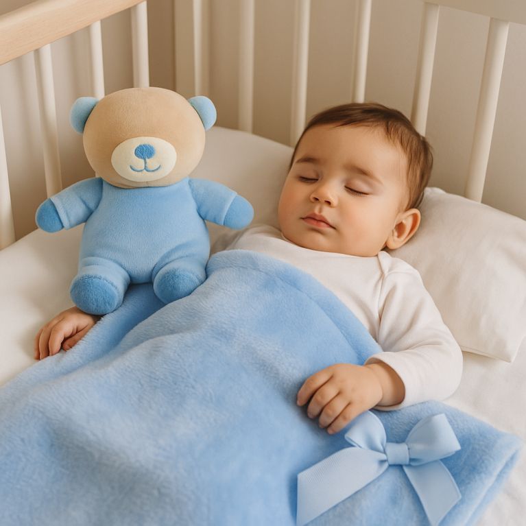 Nounours avec Plaid - peluche sans yeux - Soundouss Nounours avec Plaid - peluche sans yeux - Soundouss