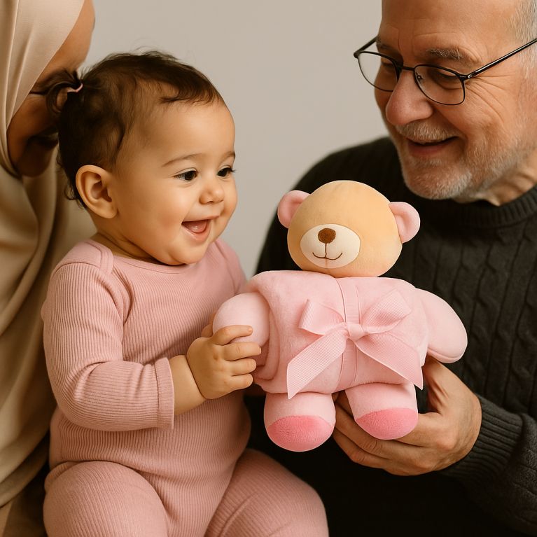 Nounours avec Plaid - peluche sans yeux - Soundouss Nounours avec Plaid - peluche sans yeux - Soundouss