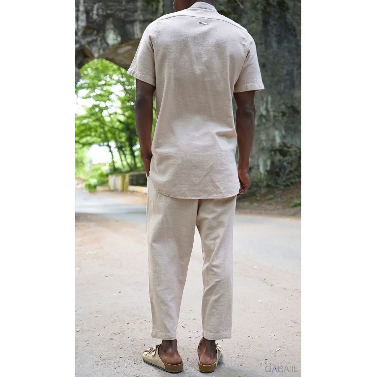 Ensemble 100% Coton Col Officier et Sarouel - Qaba'il Ensemble 100% Coton Col Officier et Sarouel - Qaba'il