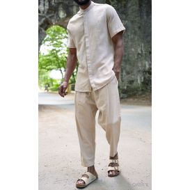 Ensemble 100% Coton Col Officier et Sarouel - Qaba'il