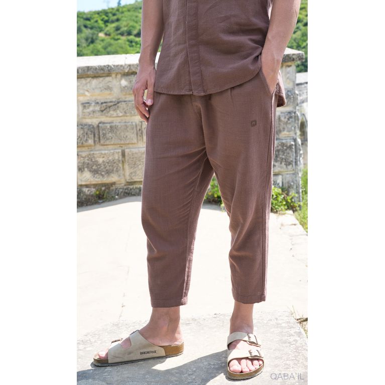 Ensemble 100% Coton Chemise Col Officier et Sarouel - Qaba'il Ensemble 100% Coton Chemise Col Officier et Sarouel - Qaba'il