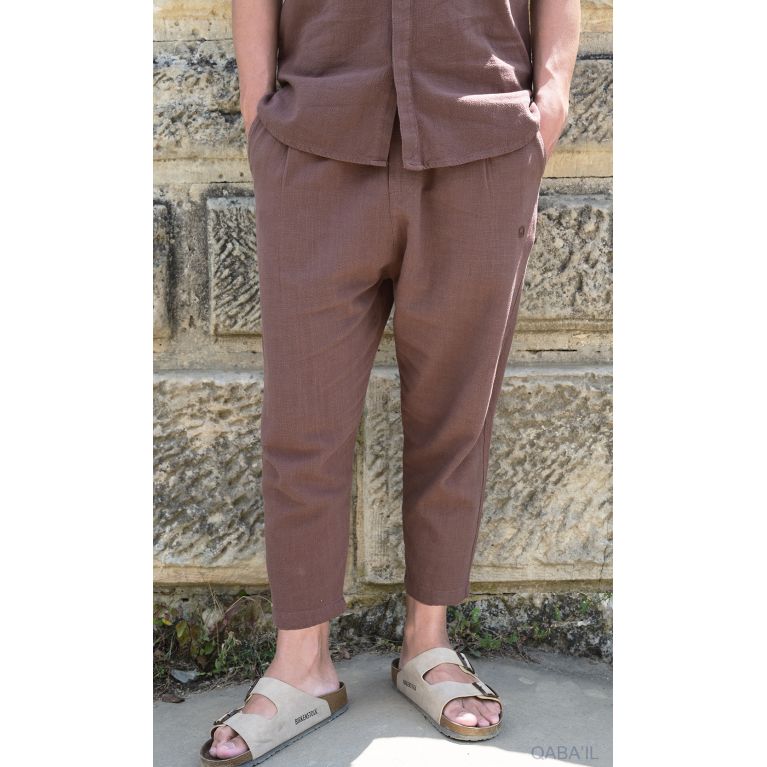 Ensemble 100% Coton Chemise Col Officier et Sarouel - Qaba'il Ensemble 100% Coton Chemise Col Officier et Sarouel - Qaba'il