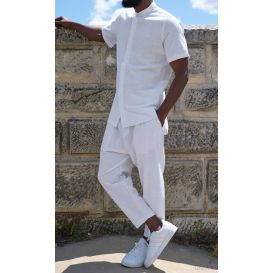 Ensemble 100% Coton Chemise Col Officier et Sarouel - Qaba'il