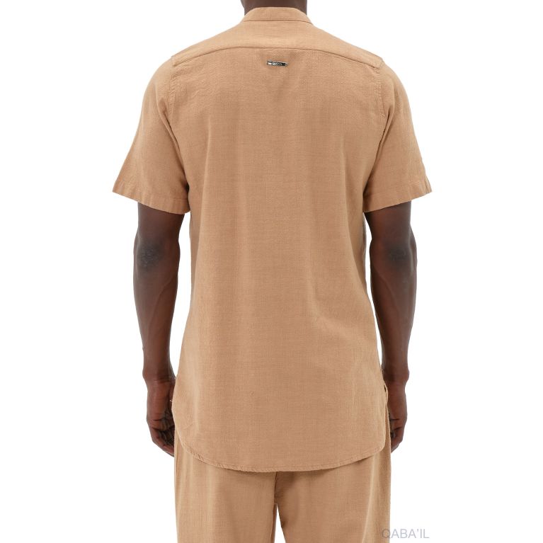 Ensemble 100% Coton Chemise Col Officier et Sarouel - Qaba'il Ensemble 100% Coton Chemise Col Officier et Sarouel - Qaba'il