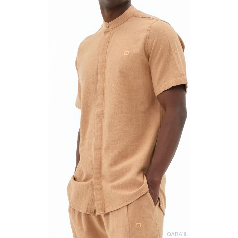Ensemble 100% Coton Chemise Col Officier et Sarouel - Qaba'il Ensemble 100% Coton Chemise Col Officier et Sarouel - Qaba'il