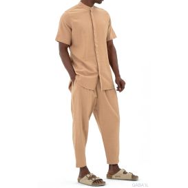 Ensemble 100% Coton Chemise Col Officier et Sarouel - Qaba'il