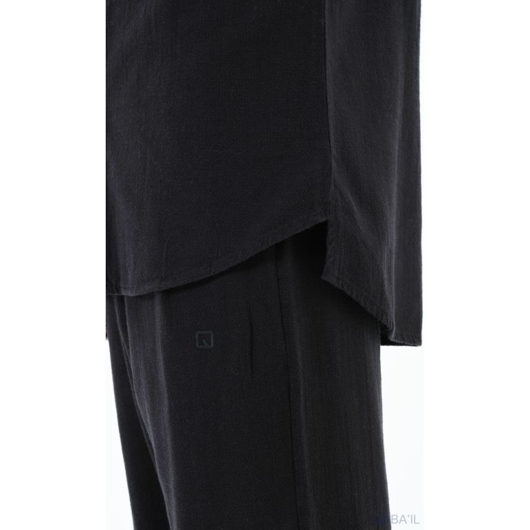 Ensemble 100% Coton Chemise Col Officier et Sarouel - Qaba'il Ensemble 100% Coton Chemise Col Officier et Sarouel - Qaba'il