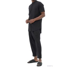 Ensemble 100% Coton Chemise Col Officier et Sarouel - Qaba'il