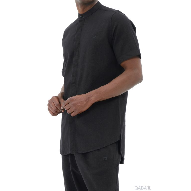 Ensemble 100% Coton Chemise Col Officier et Sarouel - Qaba'il Ensemble 100% Coton Chemise Col Officier et Sarouel - Qaba'il