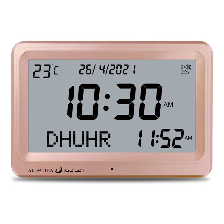 Horloge Prière - Noir écran blanc - Rappel des Prières avec Écran Digital et Fonction Azhan : Al Fatiha FAJ-113