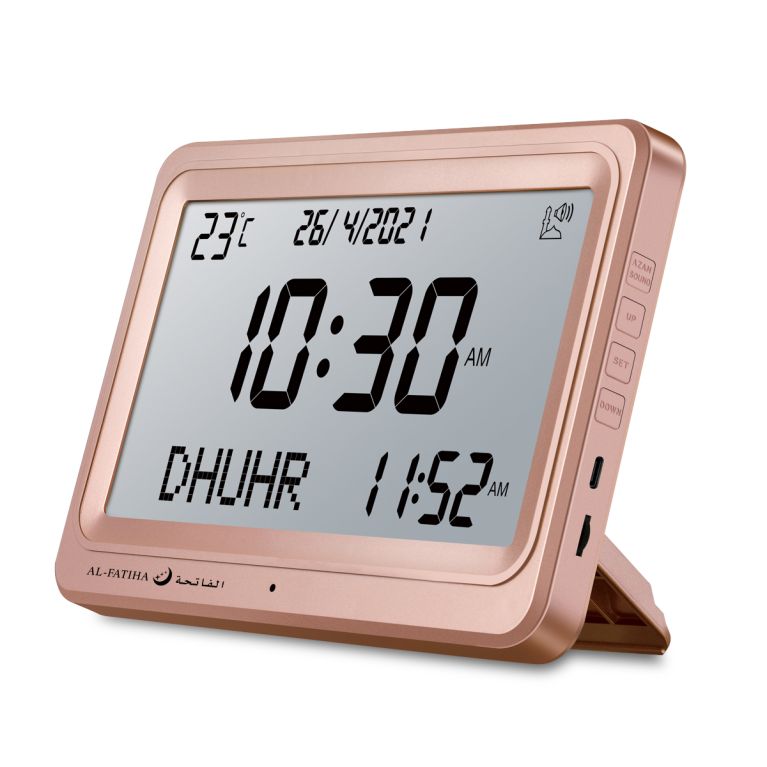 Horloge Prière - Noir écran blanc - Rappel des Prières avec Écran Digital et Fonction Azhan : Al Fatiha FAJ-113