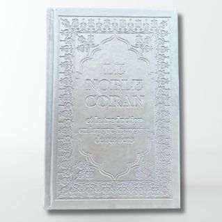 Le Noble Coran - Argenté - Français et Arabe -Simili Daim