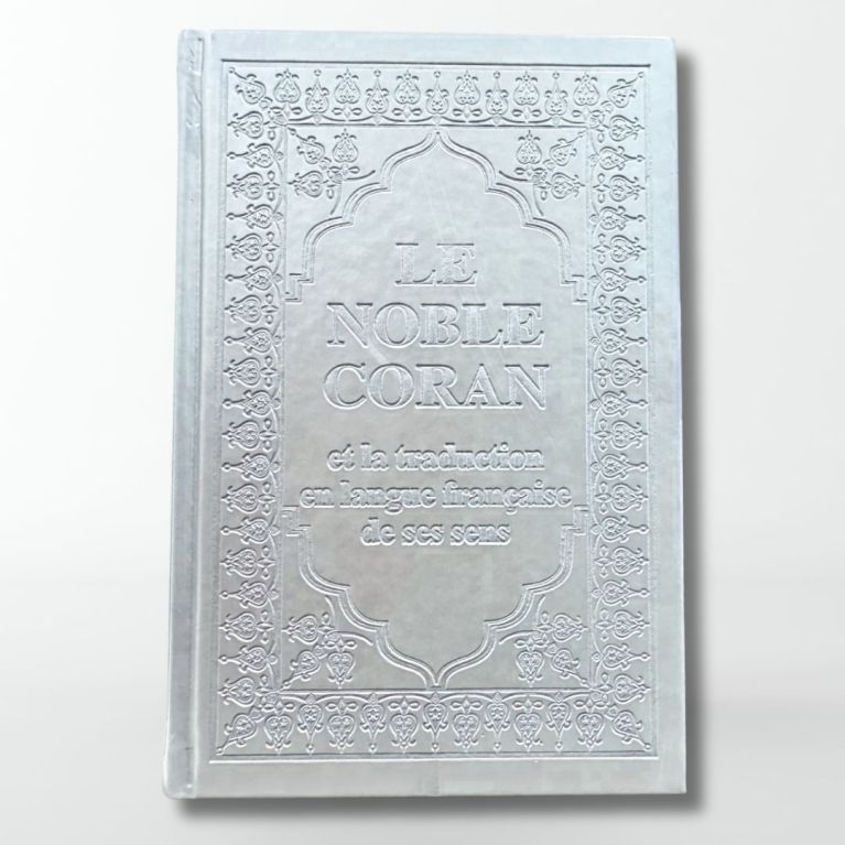 Le Noble Coran - Argenté - Français et Arabe -Simili Daim